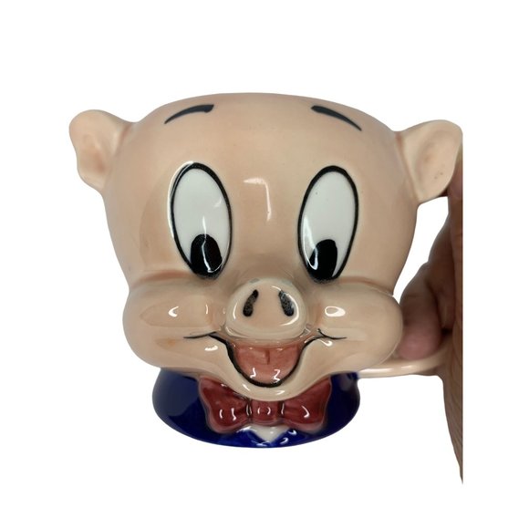 Vintage 1989 Looney Tunes Porky Pig 3D Ceramic Mug Warner Bros Inc Korea - Picture 3 of 12
